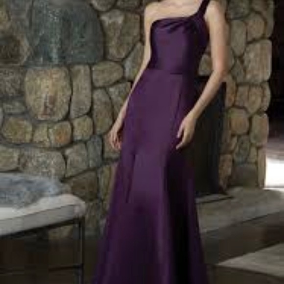mori lee one shoulder bridesmaid dress Morilee Bridesmaid 31237 Satin One Shoulder A-Line Dress